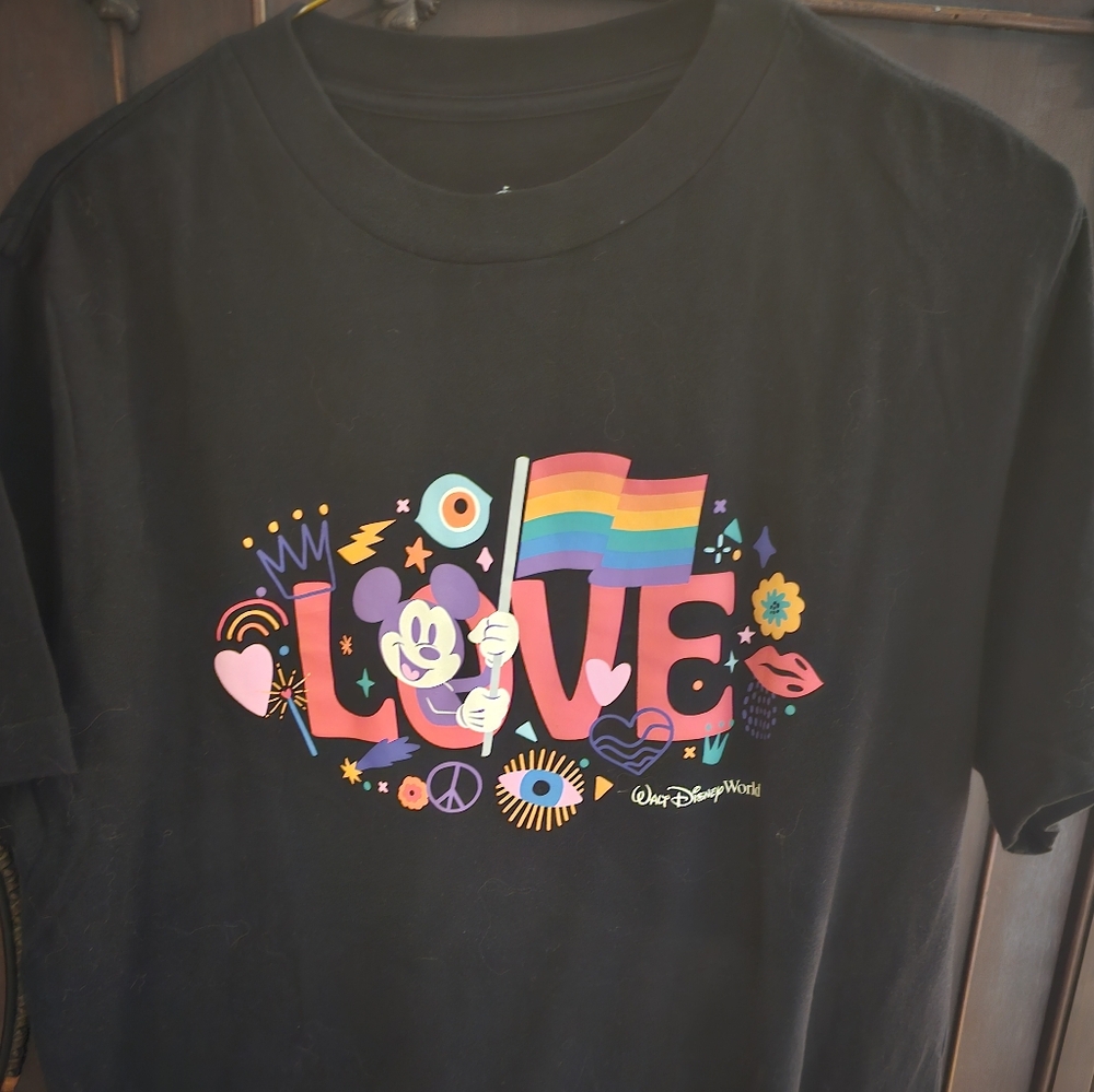 Disney Parks Pride Collection Black Tee Walt Disney World M Unisex Medium